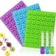 thumbnail image 1 of Molde de silicona para donas (morado, azul y verde), antiadherente, apto para alimentos, para caramelos, chocolate y gelatina, con 3 goteros de regalo., 1 of 8