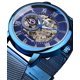 thumbnail image 3 of Reloj FORSINING Esqueleto Steampunk con Correa de Malla Negra, 3 of 7