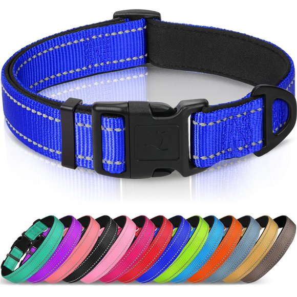 Collar reflectante Joytale de neopreno para perro, talla L, azul marino