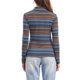 thumbnail image 3 of INSPIRE CHIC Blusa de mujer de cuello alto a rayas de Halloween de manga larga para fiesta de Navidad para uso casual o de trabajo XL a rayas azules, 3 of 6
