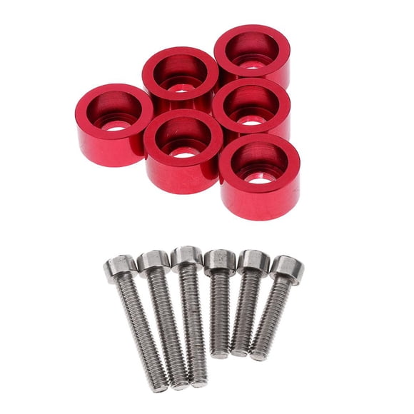 6 juegos m6 aluminio motores tornillo tornillo arandela para honda b d f h serie rojo