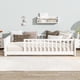 thumbnail image 1 of Twin size Floor Platform Bed with Built-in Book Rack,White(Old Sku W504P143307), 1 of 3