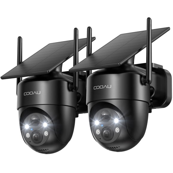 Cámara de seguridad COOAU 2K 360° solar inalámbrica para exteriores