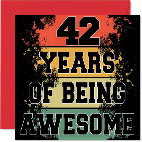 Tarjeta De Cumpleaños Stuff4 42Nd Birthday Being Awesome 5.7 Pulgadas