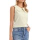 thumbnail image 1 of Camisa sin mangas con botones para mujer, cuello Peter Pan, blusas clásicas casuales para el trabajo, talla M, color albaricoque, 1 of 6