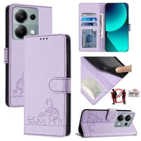 Funda Tipo Cartera Foxdock Para Xiaomi Redmi Note 13 Pro 4G Con Soporte, Ranuras, Rfid, Diseño De Gato