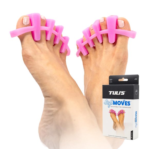 Separadores de dedos Tuli's Soft Moves de silicona, color rosa, talla única