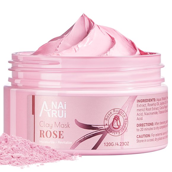 Mascarilla facial ANAI RUI Rose con arcilla rosa caolín 125 ml con niacinamida