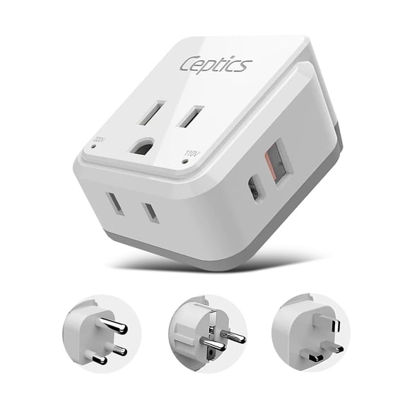 Adaptador de corriente Set de viaje Ceptics South Africa con USB PD 20W