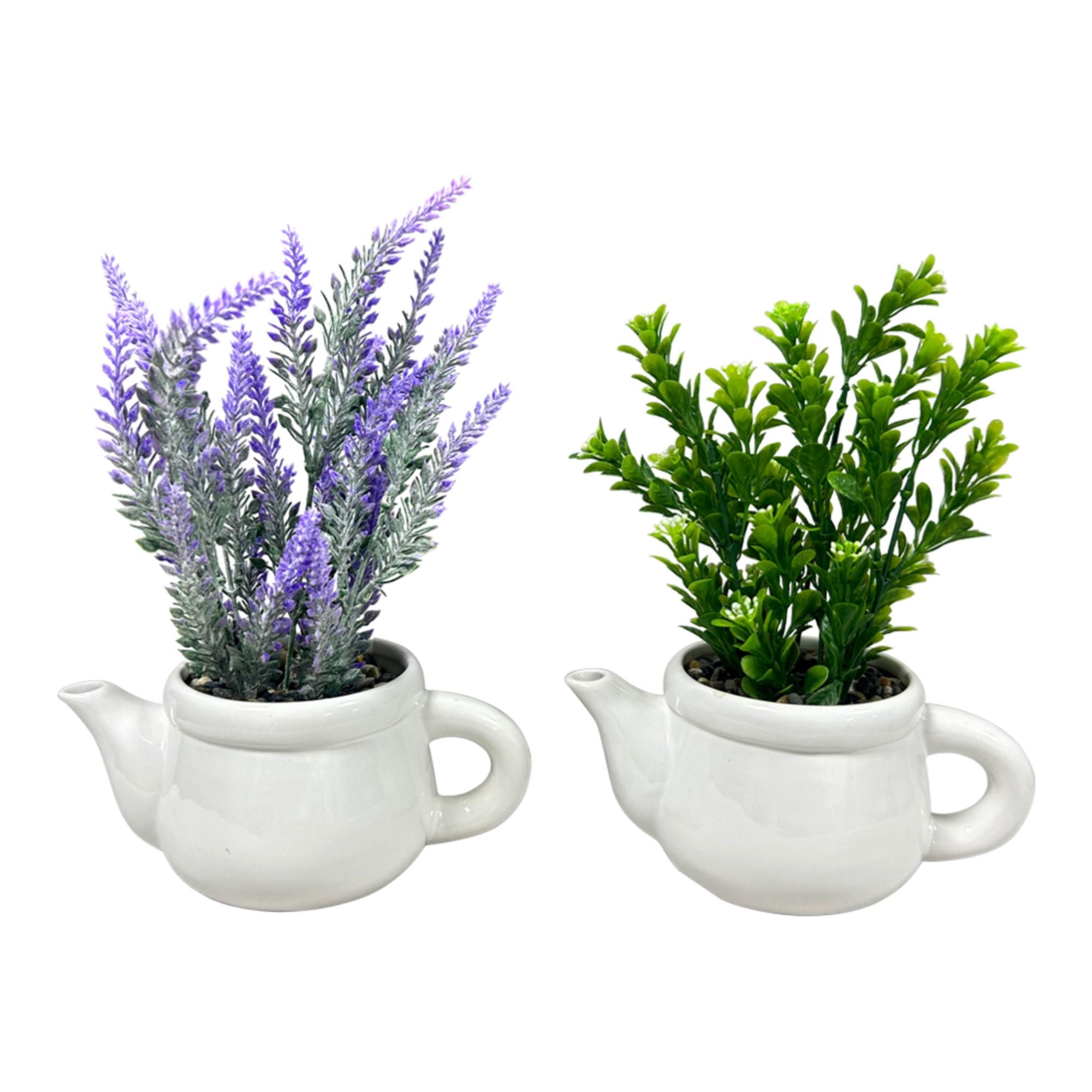 Macetero Tetera Con Planta Aritficial, Producto Surtido 1 Un Expert Gardener