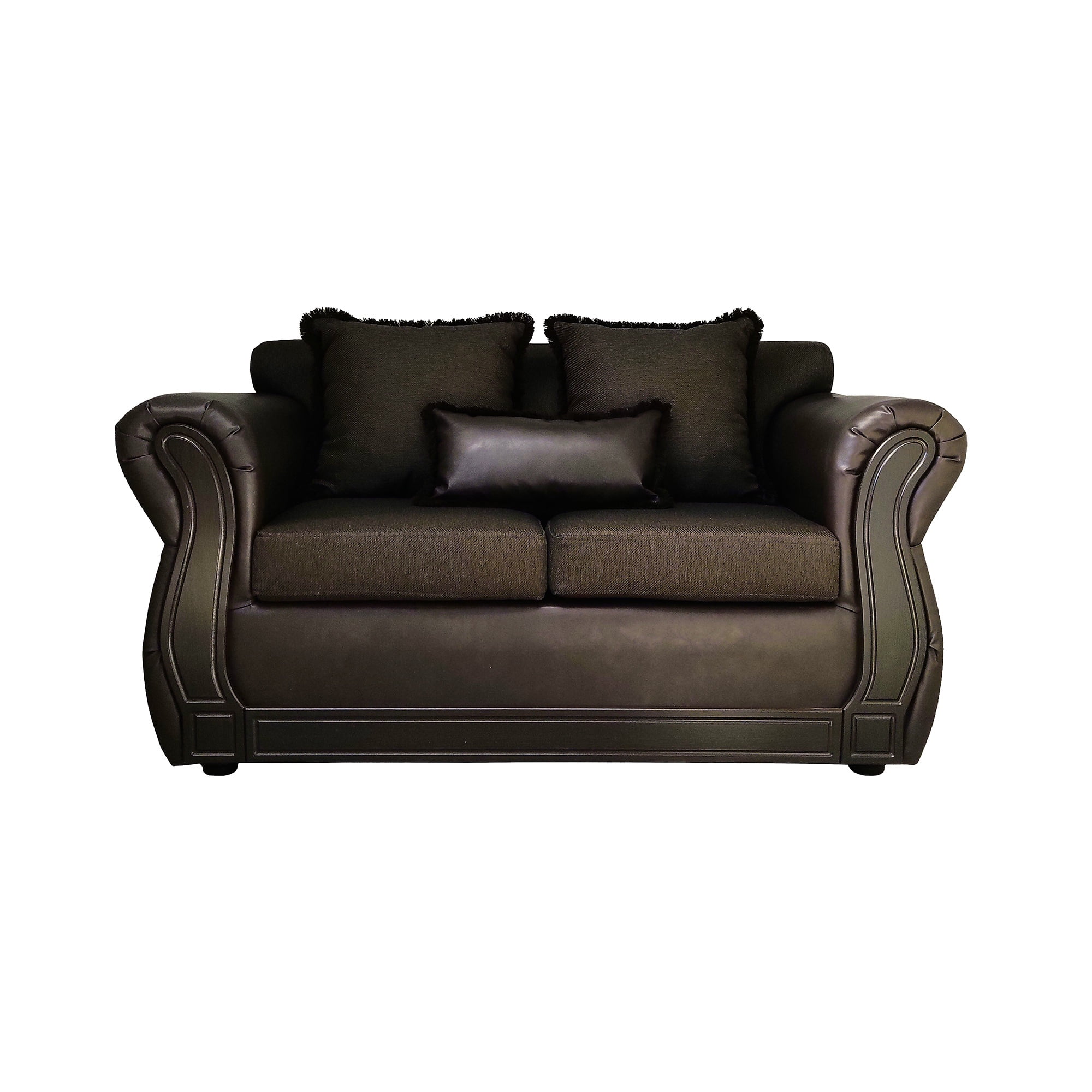 América Decora - Sofá Con Resorte Estructural 2 Personas Castilla Rayado Café