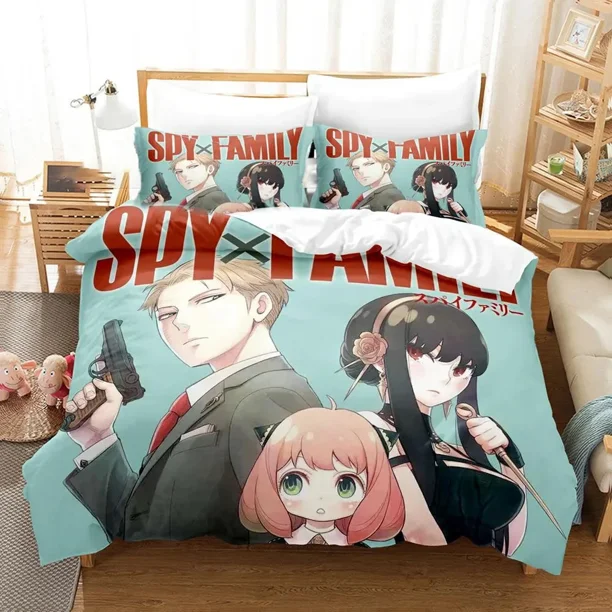 Spy x Family Anya Duvet Cover Pillowcase Bedding Set 3Pcs Double Adult Kids Bedclothes Quilt Cover Bed Sheets