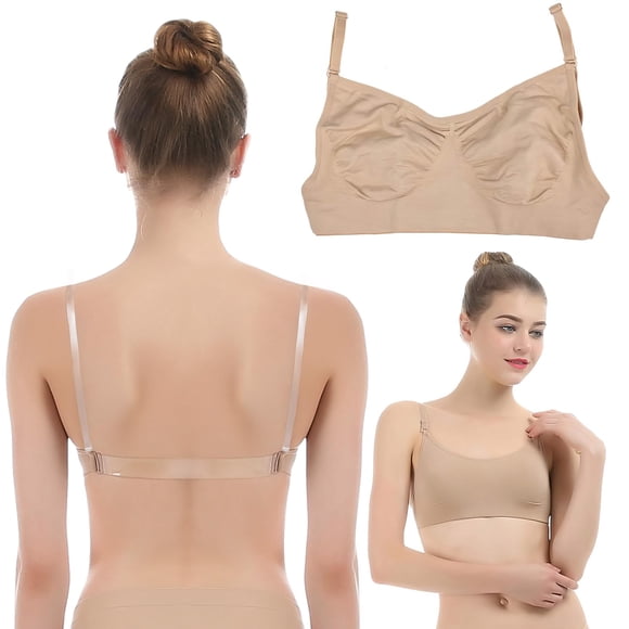 Sujetador profesional Bra iMucci, beige, con espalda transparente, para danza de ballet