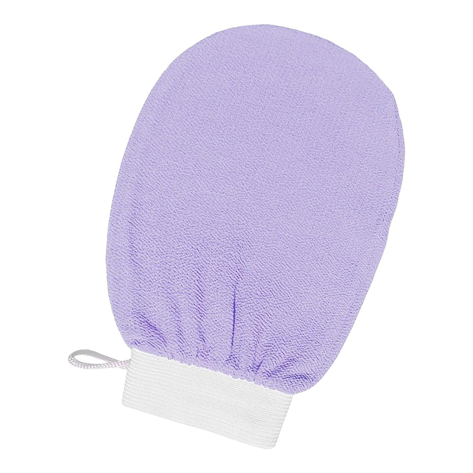 Ioensy - Guante De Baño Guantes De Fregado Exfoliante Corporal Doble Cara Pierna Suave Cuerpo Cuello Púrpura