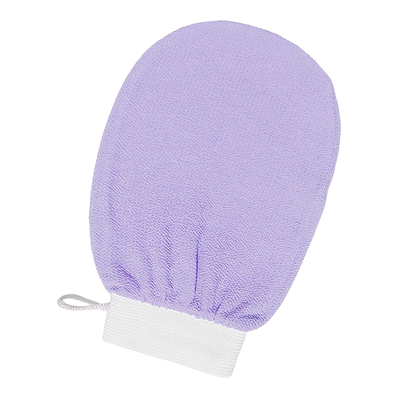 Ioensy - Guante De Baño Guantes De Fregado Exfoliante Corporal Doble Cara Pierna Suave Cuerpo Cuello Púrpura