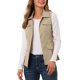 thumbnail image 5 of INSPIRE CHIC Chaqueta de Mujer con Cremallera Sin Mangas Anorak Chaleco Utilitario con Bolsillos M Caqui, 5 of 7
