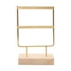 thumbnail image 1 of Soporte para pendientes, base de madera, metal, toalla de joyería con agujeros, soporte grande para pendientes, organizador de pendientes, estante de , 2 capas, 1 of 5