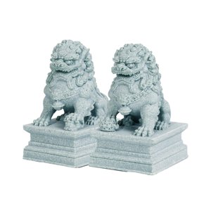 Bothyi - Colección De Estatuas De Leones De Piedra Mini, 2 Piezas, Para Sala De Estar, Escritorio, Año Nuevo