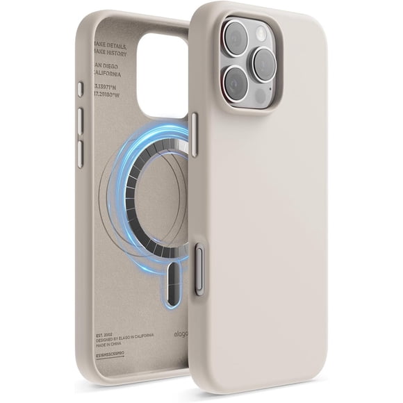 Funda Elago Silicona Magnética iPhone 16 Pro Max MagSafe Stone