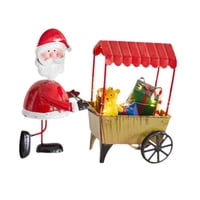 Magideal - Carrito De Empuje Con Figura De Personaje Navideño, Decoración De Mesa, 24 X 9 X 19,5 Cm, Precioso Accesorio Fotográfico Para Decoración De Ventanas, Papá Noel