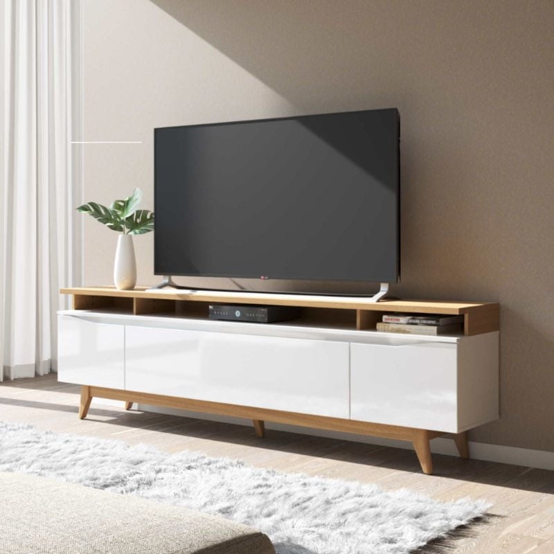 Decocasa - Rack Flynt Stilo Blanco Tv 75'