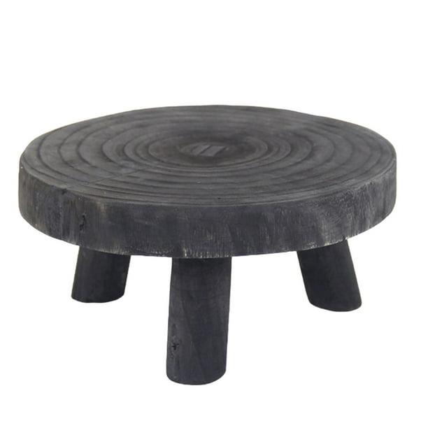 Soporte de exhibición de plantas, taburete redondo para jardinería, soporte para maceta, soporte para maceta para interior, oficina, césped, planta al Negro M