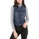 thumbnail image 2 of INSPIRE CHIC Chaleco de Mezclilla sin Mangas para Mujer con Botones Lavado Azul 2XL, 2 of 7