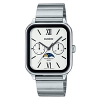 Reloj Casio Standard Analog Moon Phase Stainless Steel White Dial Quartz Mtp-M305D-7A2V Men'S Watch