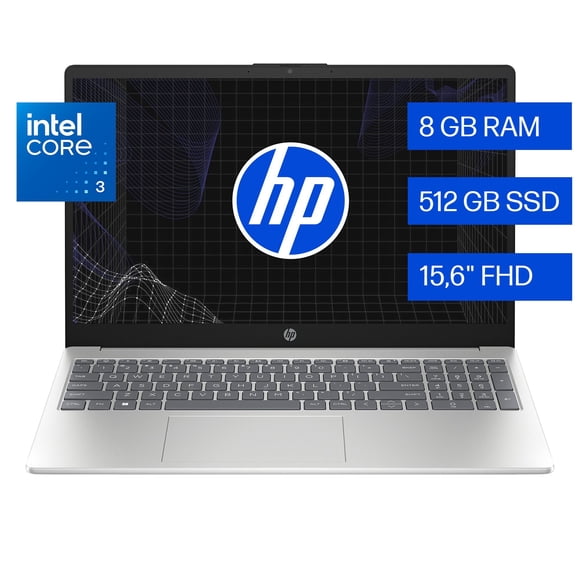 Notebook HP 15-fd0331la, Intel Core 3, 8 GB ram, 512 GB SSD, 15.6" FHD, Windows 11