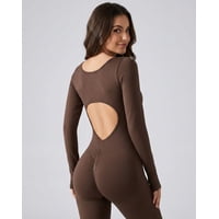 Flix Spa - Enterito Deportivo Manga Larga Mujer Sexy Back