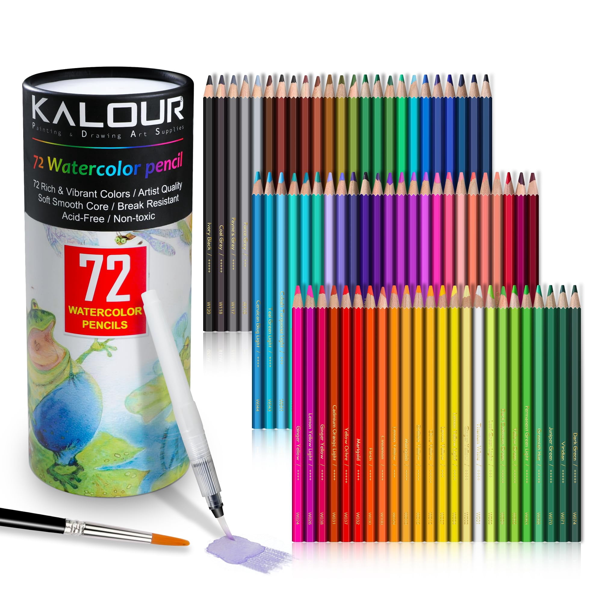 Set De Lápices De Acuarela Kalour De 72 Colores Con Pincel Para Artistas