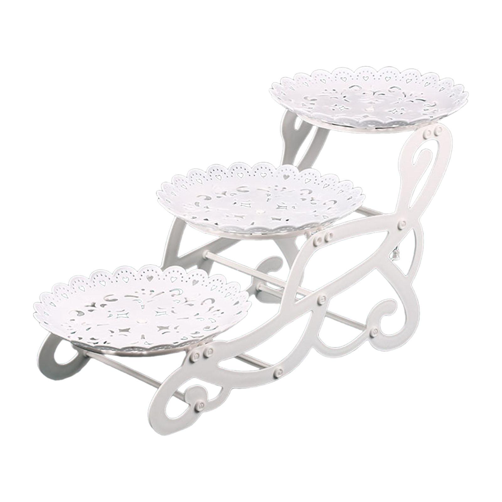 Magideal - Soporte Para Servir De 3 Niveles, Soporte Para Magdalenas, Mesa De Postre, Soporte De Exhibición De Comida, Platos Decorativos Elegantes Para Exhibici Estilo C
