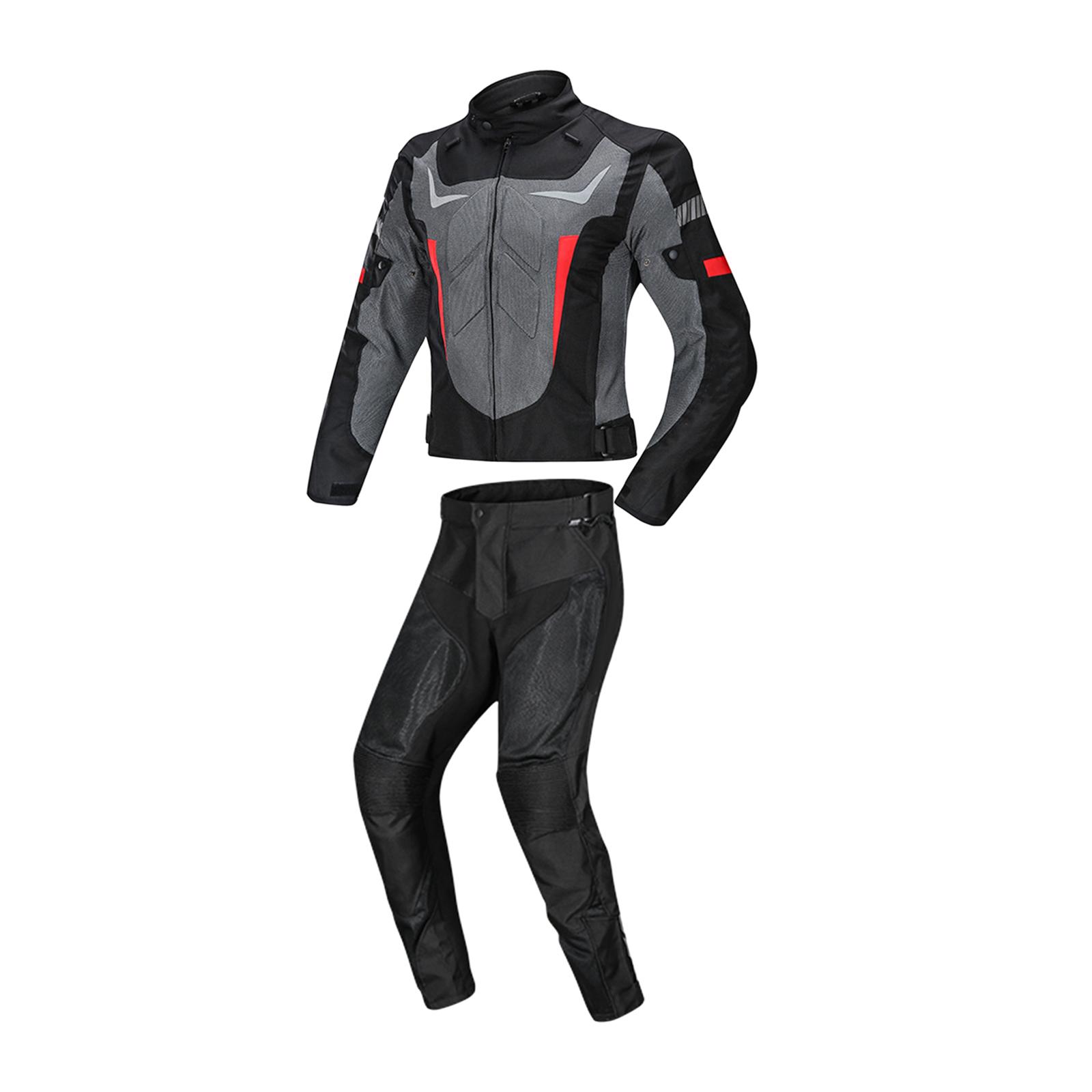 Magideal - Chaqueta Impermeable Para Motocicleta, Pantalones, Chaqueta De Montar, Traje Protector Con Almohadilla De Para Hombres Y Mujeres, Ropa Usable Negro L