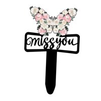 Magideal - Estaca Conmemorativa De Placa De Recuerdo, Estaca Conmemorativa De Hierro Negro, Decoración De Cementerio Para Tumba Funeraria, Césped Al Aire Libre