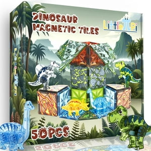 Azulejos Magnéticos Little Pi Dinosaur Para Niños De 2 A 8 Años Con 50 Piezas