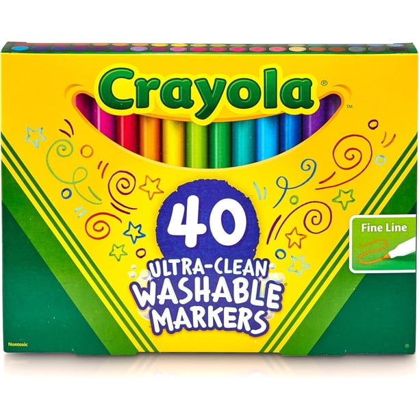Marcadores Lavables Crayola Ultra Clean Punta Fina 40 Colores | Lider