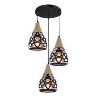 Genérico - Lampara Colgante Moderna 3 Luces Cuerda Caño Hogar Lau