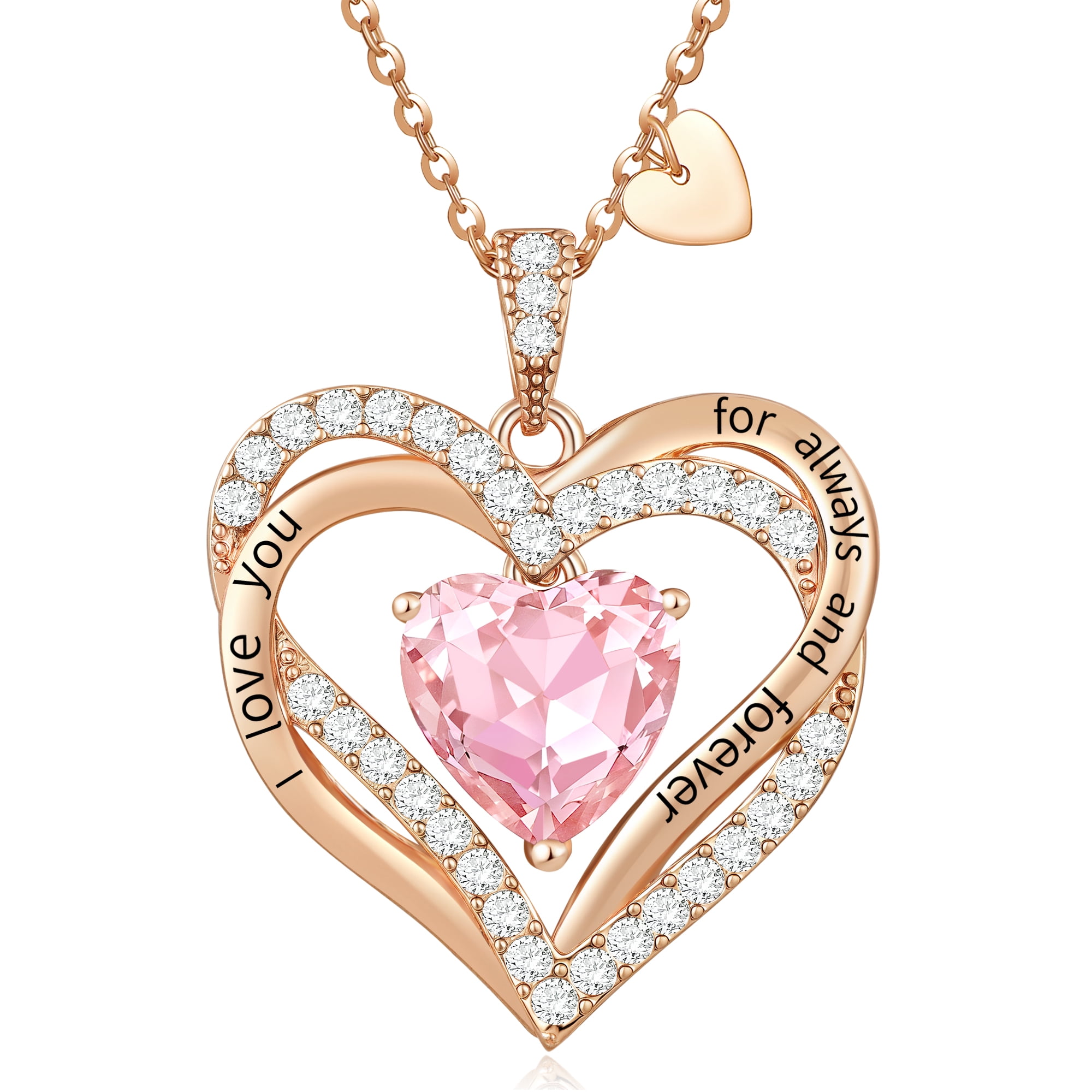 Heshpaws - Colcollares Colgantes De Amor De Amor Para Mujeres Con Piedra De Nacimiento Zirconia, Regalo De Joyería De Aniversario De Cumpleaños De Navidad Para Mujeres Esposa