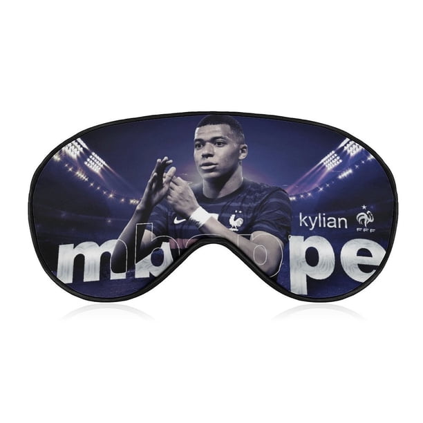 Kylian Mbappé Antifaz para dormir, máscara de ojos para dormir con correas ajustables, antifaz de poliéster opaco, bloquea la luz para reducir la hinchazón ocular, regalo de viaje