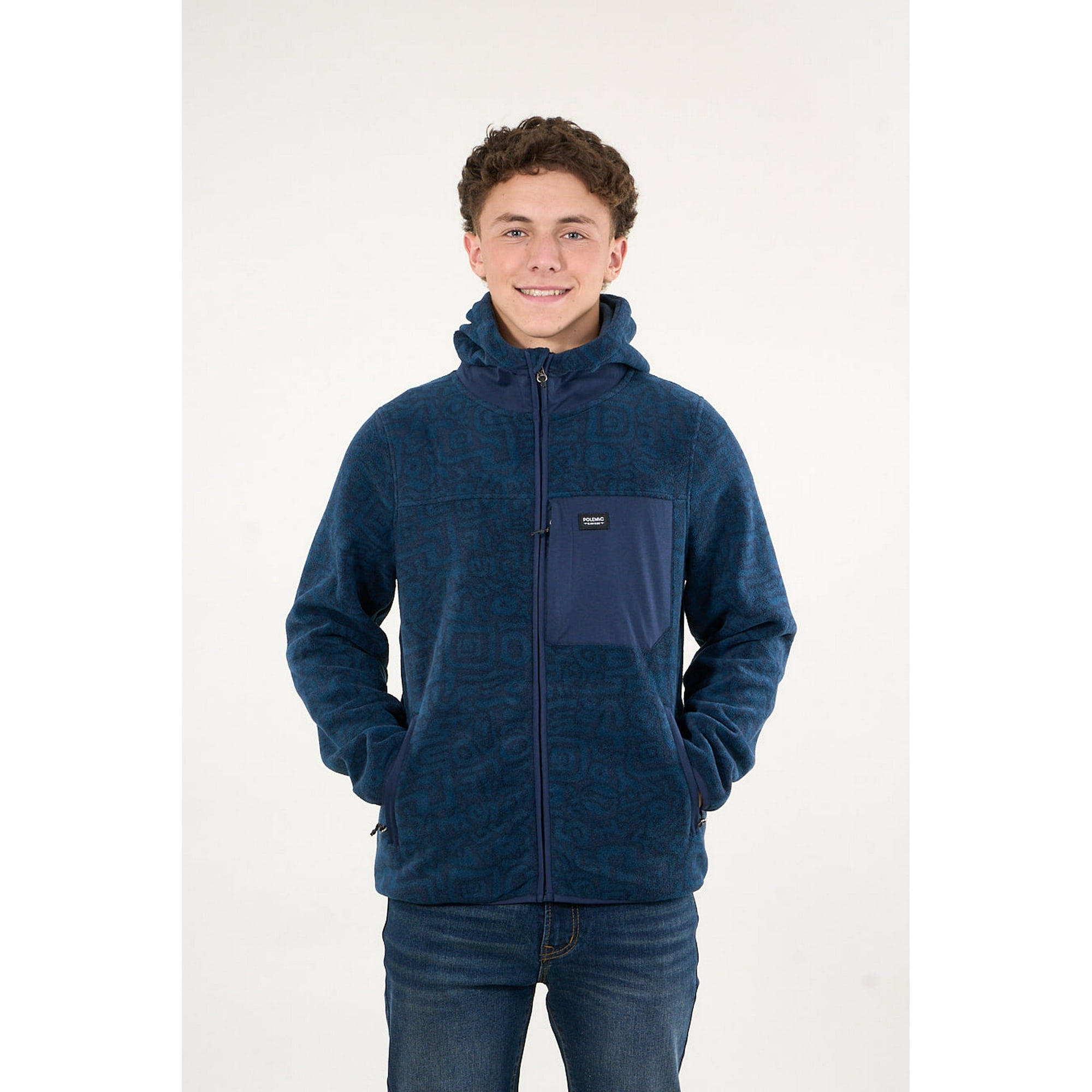 Polemic - Poleron Micropolar Full Zipper Y Gorro Azul Wi8308 Junior