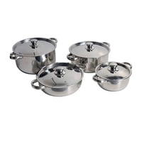 Doral - Set De Ollas Bateria De Cocina 8 Piezas Inoxidables Malaga