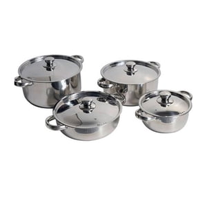 Doral - Set De Ollas Bateria De Cocina 8 Piezas Inoxidables Malaga