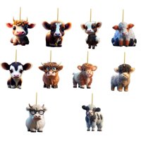 Magideal - 10 Piezas De Adorno Colgante De Coche De Navidad De , Material Acrílico Coleccionable, Decoración De Fiesta Resistente, Realista Para Interiores Y