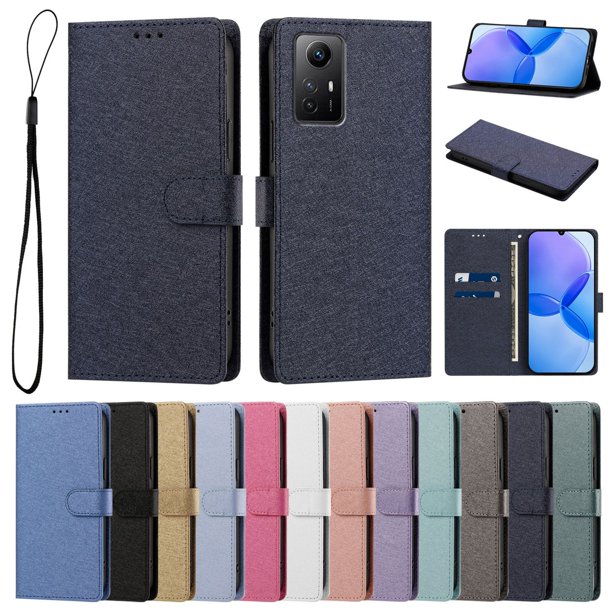 Funda Cartera de PU para Xiaomi Redmi Note 12S 4G con Tarjetas, Azul Marino