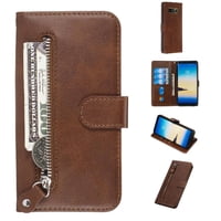 Gangxun - Funda Con Cremallera Para Samsung Galaxy Note 8, Carcasa Cartera De Cuero Pu Con Soporte Y Tarjetero