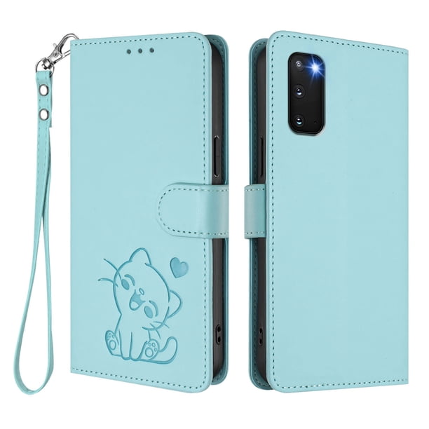 Samsung Galaxy S20 Funda Billetera con Ranuras para Tarjetas, Verde Claro