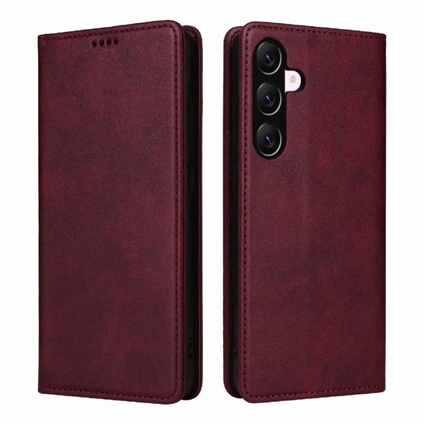 Funda Cartera para Samsung Galaxy A56 5G con Ranuras Tarjetas y Soporte - Protección Completa Rojo