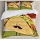 thumbnail image 1 of Mexican Taco With Mustached Face Rolled With Veggies Quilt Duvet Cover Set3-Piece Bedding Set, 1 of 5