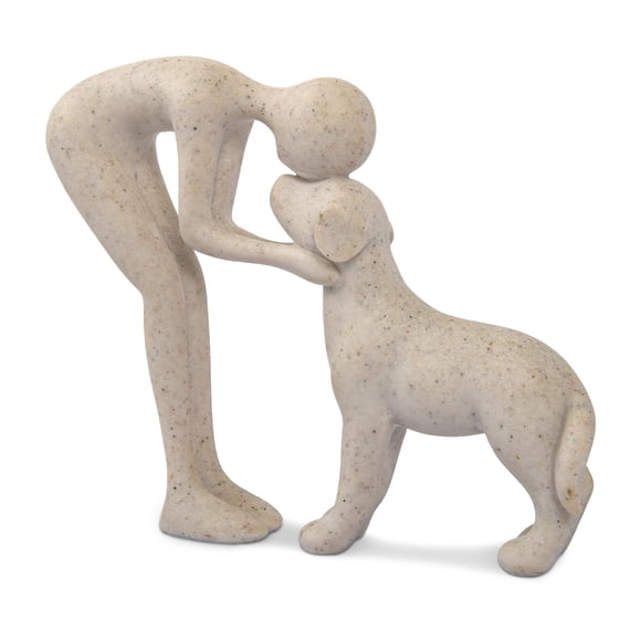 Escultura Friygardcn Estatua de hombre y perro de piedra arenisca