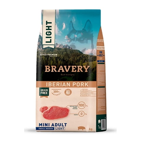 Bravery - Alimento Super Premium Light Para Perros Adultos Razas Pequeñas Sabor Cerdo 2 Kg